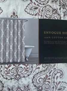 Envogue Cortina de Ducha Floral Sheridan Rubor Rosa Antiguo Medallón 100% Algodón NUEVO - Imagen 1 de 7