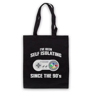I'VE BEEN SELF ISOLATING SINCE THE 90'S SNES CONTROLLER TOTE BAG LIFE SHOPPER - Picture 1 of 11