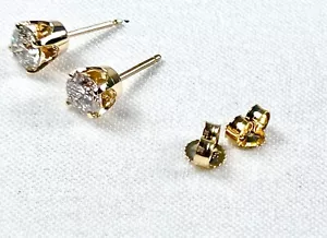 earth mined diamond stud earrings 3/4 Carat Total Weight (.79 Exact) - Picture 1 of 3