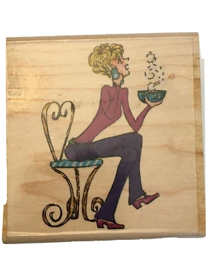 Estampillas Sello de Goma Latte Chatte G1057 Amante del Café Chat Mujer Humor  Foto 1 de 4