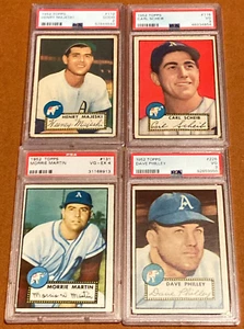 1952 Topps MLB LOT of 4 Philadelphia Athletics PSA Graded 2 Good to 4 VG-EX - Picture 1 of 6