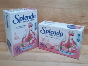  2BOXES: Splenda Peel & Pour PINK LEMONADE Zero Sugar Drink Mix [6 PODS] 12QUART - Picture 1 of 3
