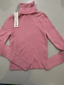 NEW Zara Pink Cropped Knit Sweater Turtleneck long sleeve Size Medium - Bild 1 von 5