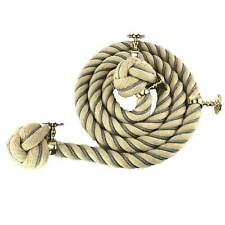32mm Synthetic Polyhemp Grey Wormed Bannister Rope 11 FT c/w 4 Brass Fittings