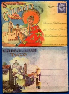 Lof of 2 Mexico Ciudad Juarez & Tasco Mexico postcard folders - Picture 1 of 2