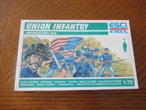 Esci #222 Union Infantry ACW Soldiers 1/72 50 figuras azul sin usar en caja - Imagen 1 de 2