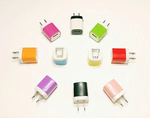 10x Color  USB Power Adapter AC Home Wall Charger US Plug For iPhone 5S 6 7plus - Picture 1 of 2