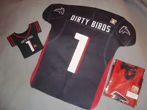 ATLANTA FALCONS RISE UP! SCARF KOOZIE RALLY TOWEL Black Red Dirty Birds NUMBER 1 - Picture 1 of 6