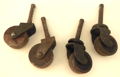 4 Antique Wood Casters Cover