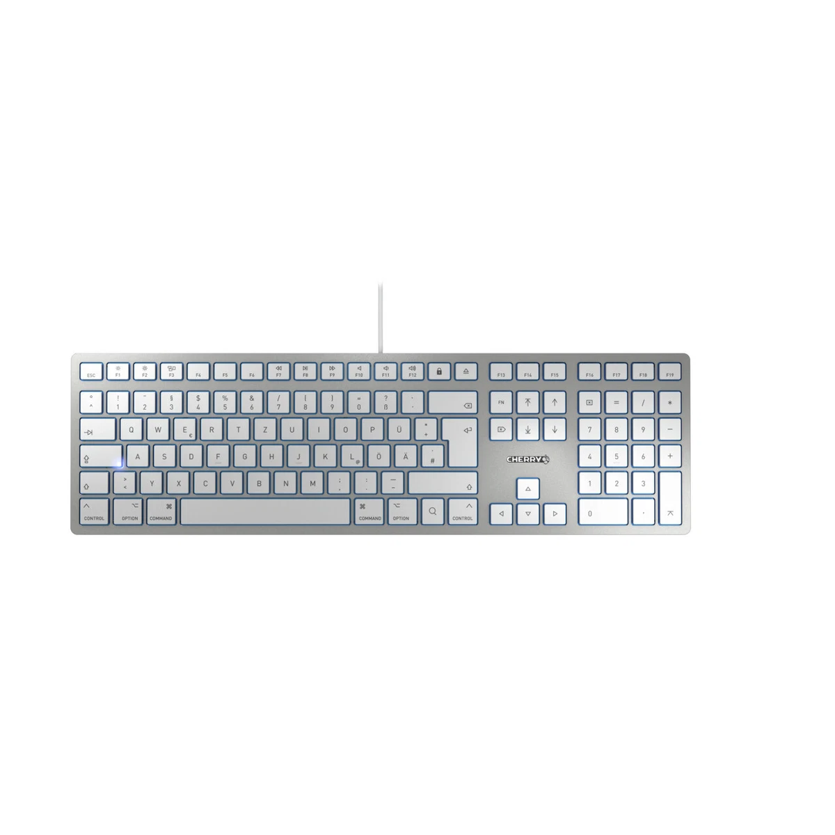 Mobility Lab Design Touch USB Tastatur Für Mac (und Windows) – AZERTY Layout, Weiß/silber, Ultradünn, Plug & Play