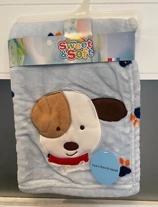 30'' BY 40'' BABY BLANKET PUPPY WITH PAWS ACTUALLY SQUEEKS WHEN PRESS THE EYE - Picture 1 of 2