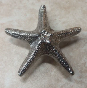 Cabinet Hardware Knob Ocean Beach Seashore Starfish Polished Chrome - Picture 1 of 2