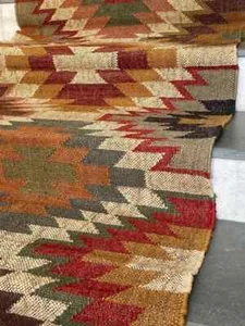 Navajo Teppich, Tribal Rug, Southwestern Rug Wool Jute Rug, Vintage Kelim Rug Runner - Bild 1 von 6