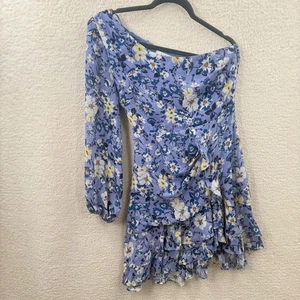 ASTR the Label SANTORINI FLORAL ONE SHOULDER DRESS Long Sleeve Size M - Picture 1 of 10