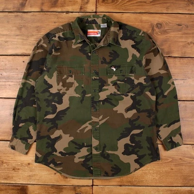 Camisa Winchester Exterior Vintage Botón L Caza Hombre Manga Larga Verde Foto 1 de 4