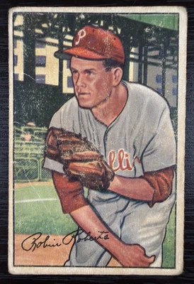1952 Bowman #4 Robin Roberts HOF Vintage Baseball Card - Image 1 of 2