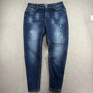 Arne Jeans Men's W36 L30 Dark Blue Distressed Slim Tapered Stretch Comfort - Picture 1 of 16