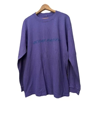 Camisa de surf vintage Ocean Pacific manga larga puntada única púrpura talla L  Foto 1 de 4