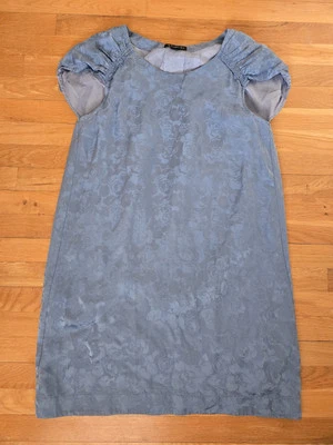 Argenti шелк платье синий цветочный размер 10 полностью с подкладкой длина до колена  - Изображение 1 из 4