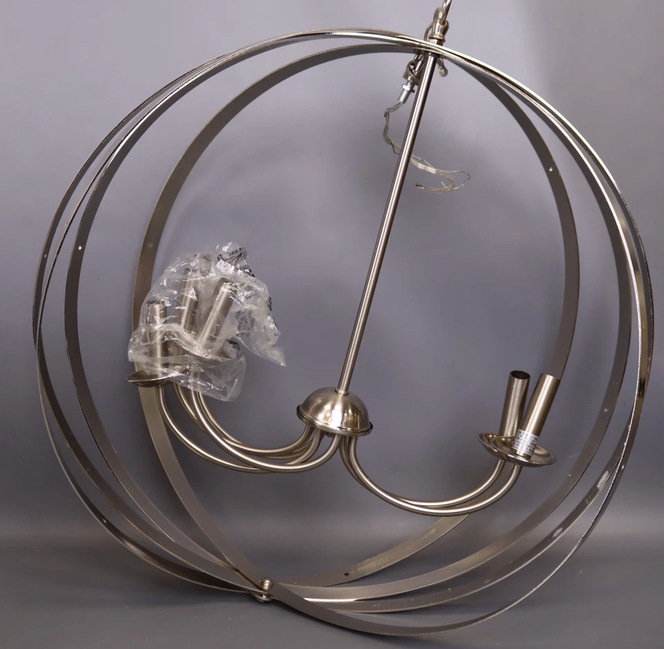 Lámpara de araña interior de seis luces Westinghouse 6328300 Stella Mira níquel cepillado Foto 1 de 4