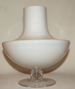 Glas Vase weiss unterfangen 1970er - Picture 1 of 7