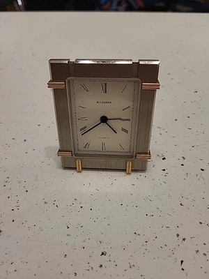 Vintage Bucherer Clock Roman Numerals Quartz - Image 1 of 4