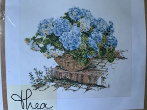 Thea Gouverneur HORTENSIA AZUL Aida 16 Kit Punto de Cruz Contado 44x39cm Sin Usar - Imagen 1 de 3