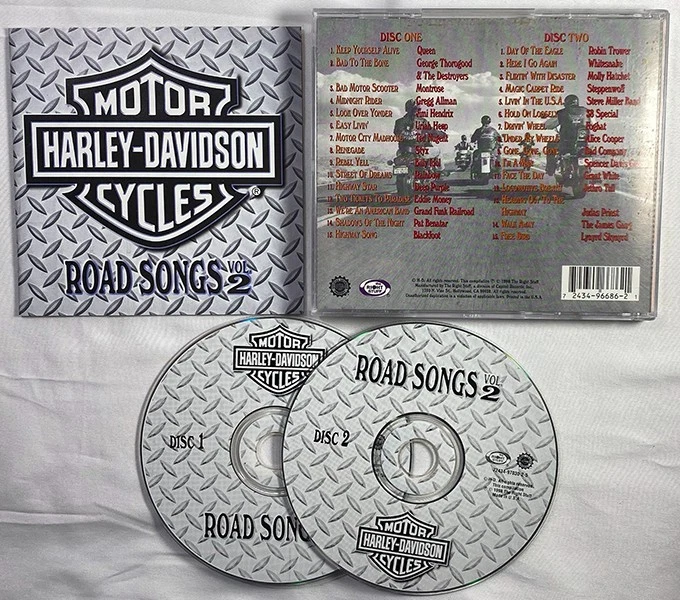 Harley Davidson Cycles Road Songs Vol 2 CD Set Double Disc Rock Music Collection Foto 1 de 1