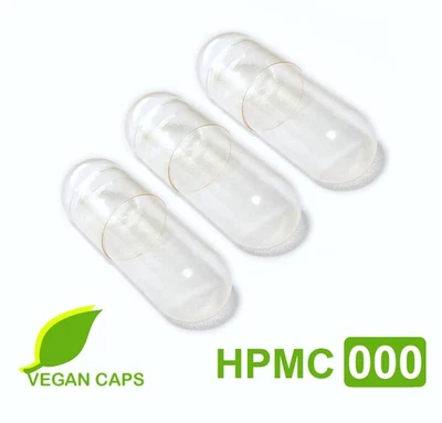 Empty Capsules Vegan HPMC - Vegetable - Size 000 Cellulose Transparent - Image 1 of 4