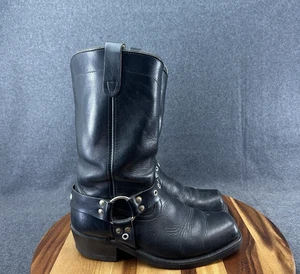 Berman’s Black Leather Harness Motorcycle Boots Mid Calf USA Sz 9D - Picture 1 of 16