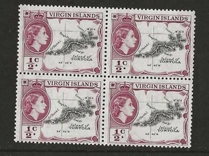 BRITISH VIRGIN ISLANDS, QE11 1956 1/2c SG 149a MNH BLOCK 4, CAT £13 - Picture 1 of 1