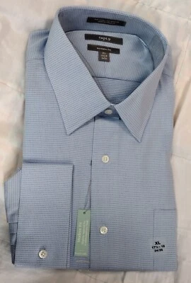 APT 9 SIZE XL 17.5 -18 MODERN FIT SLIGHTLY TAPERED FRENCH CUFFS BLUE MEN'S DRESS - Image 1 of 4