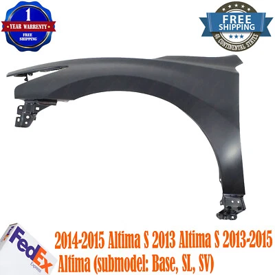 New Front Driver Side Fender Primed Steel For 2013-2015 Nissan Altima Sedan Foto 1 de 4