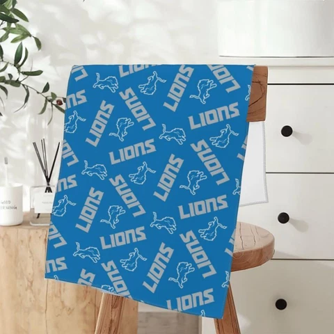 Detroit Lions Fans Face Wash Towel Superfine Fiber Absorbent Towel 12*27.5" Cover