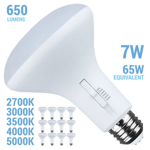 12 Pack LED 7W =65W BR30 Medium E26 CCT 2700K 3000K 3500K 4000K 5000K Warm Cool - Picture 1 of 12