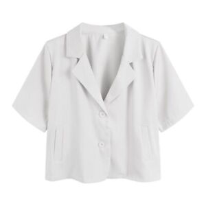 Niche Suit Jacket Short-sleeved Crop Top Fashion Formal Suit  Women