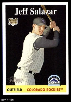 2007 Topps Heritage #466 Jeff Salazar Rockies RC 8 - NM/MT - Image 1 of 2
