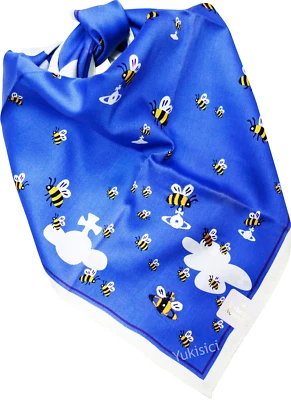 Pañuelo Vivienne Westwood Japón Orbe Abeja Bordado + Envoltura de Regalo Azul 50 cm Foto 1 de 4