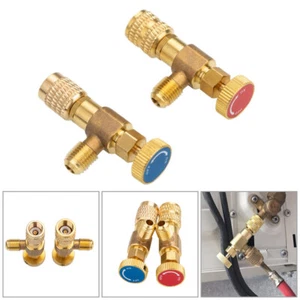 2Pcs shut-off valve R410A R22 air conditioning control valve adapter 1/4"-5/16" - Picture 1 of 10