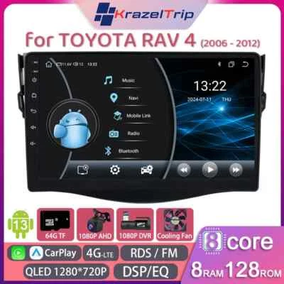 8 Core QLED Car Radio Stereo for TOYOTA RAV4 2006 -2012 Carplay Andriod Auto DSP - Image 1 of 4