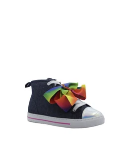 Nickelodeon Girls Rainbow Denim Jojo Siwa High-Top Lace Up Sneaker - Picture 1 of 12