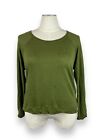 Cynthia Rowley Xl 100% Linen Pullover Round Neck Green Burn Out Sweater Light