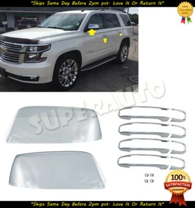 For 2015-2020 Chevrolet Tahoe Suburban Yukon Chrome Mirror+LTZ Handle Trim Cover - Picture 1 of 4