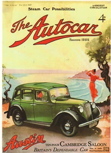 Austin Cambridge 10- 4 1927 Fashion at Seaside Red Dress Collectable postcard A - Picture 1 of 1