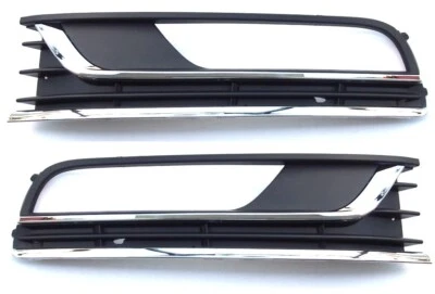 PAIR FRONT BUMPER LOWER GRILLS SET CHROME TRIMS for VW PASSAT B7 2010-2015 - Image 1 of 2