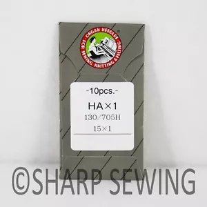 10 ORGAN 15X1 HAX1 130/705 705H 2020 2045 FLAT SHANK HOME SEWING MACHINE NEEDLES - Picture 1 of 1