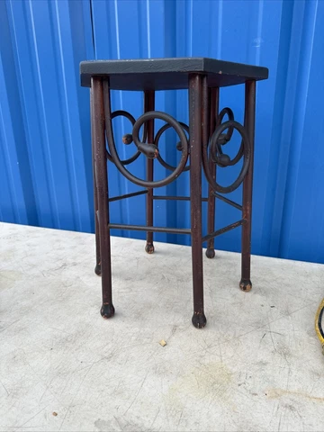 Antique Bentwood Victorian Side Table Small Drink Hexagon Cover