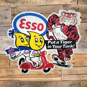 Rare ESSO Standard Oil Put a tiger in your tank metal sign man cave  wall decor - Picture 1 of 4