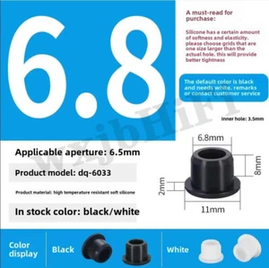 17/64"6.8mm Rubber Hole Plugs Push In Foot Bumper Compression Stem Various Sizes - Picture 1 of 7