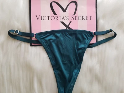 VICTORIA'S SECRET SMOOTH ADJUSTABLE HARDWARE V-STRING THONG PANTY GREEN MEDIUM - Image 1 of 4